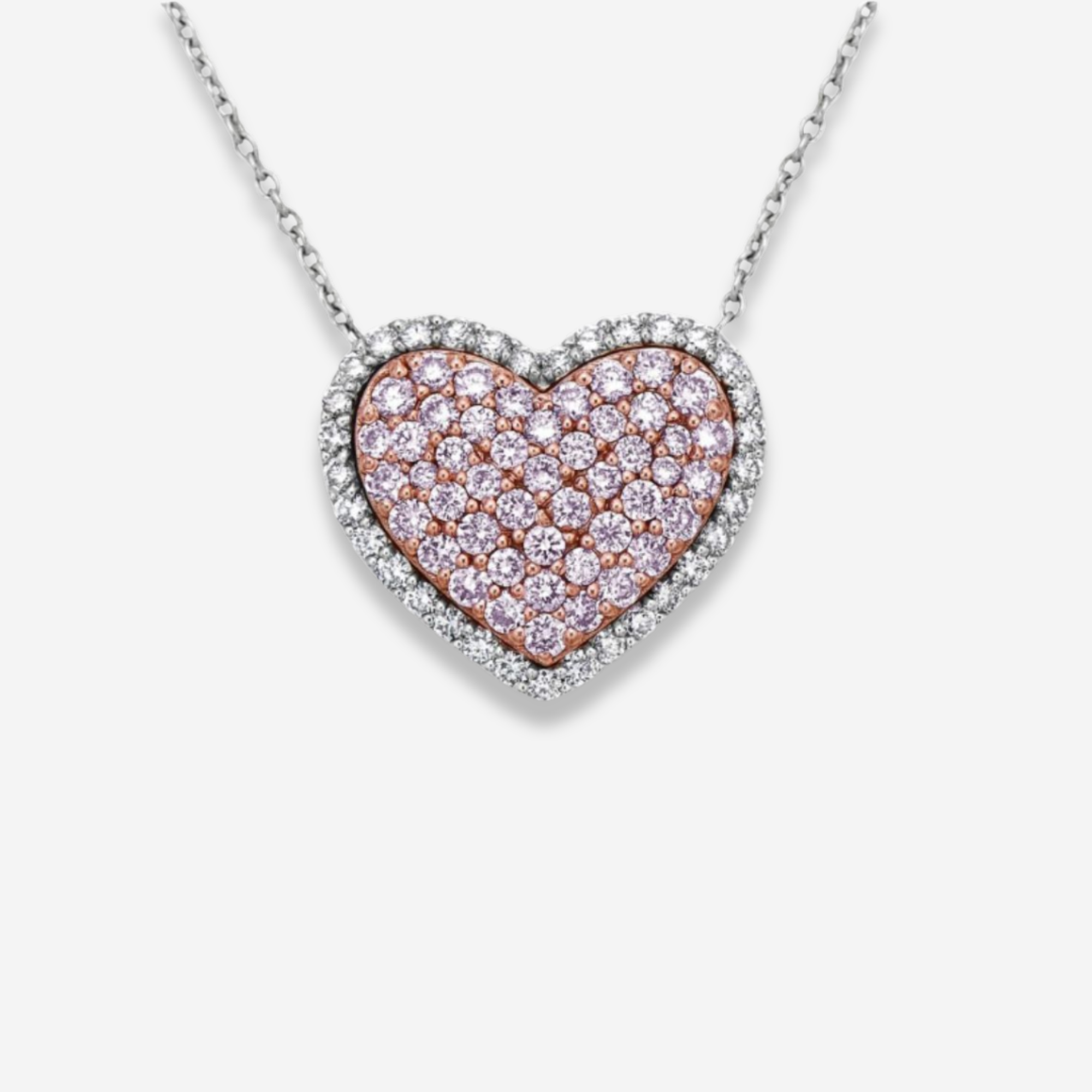 Pink Heart diamond pendant necklace at Rare Colors by Namdar, 5th Avenue New York