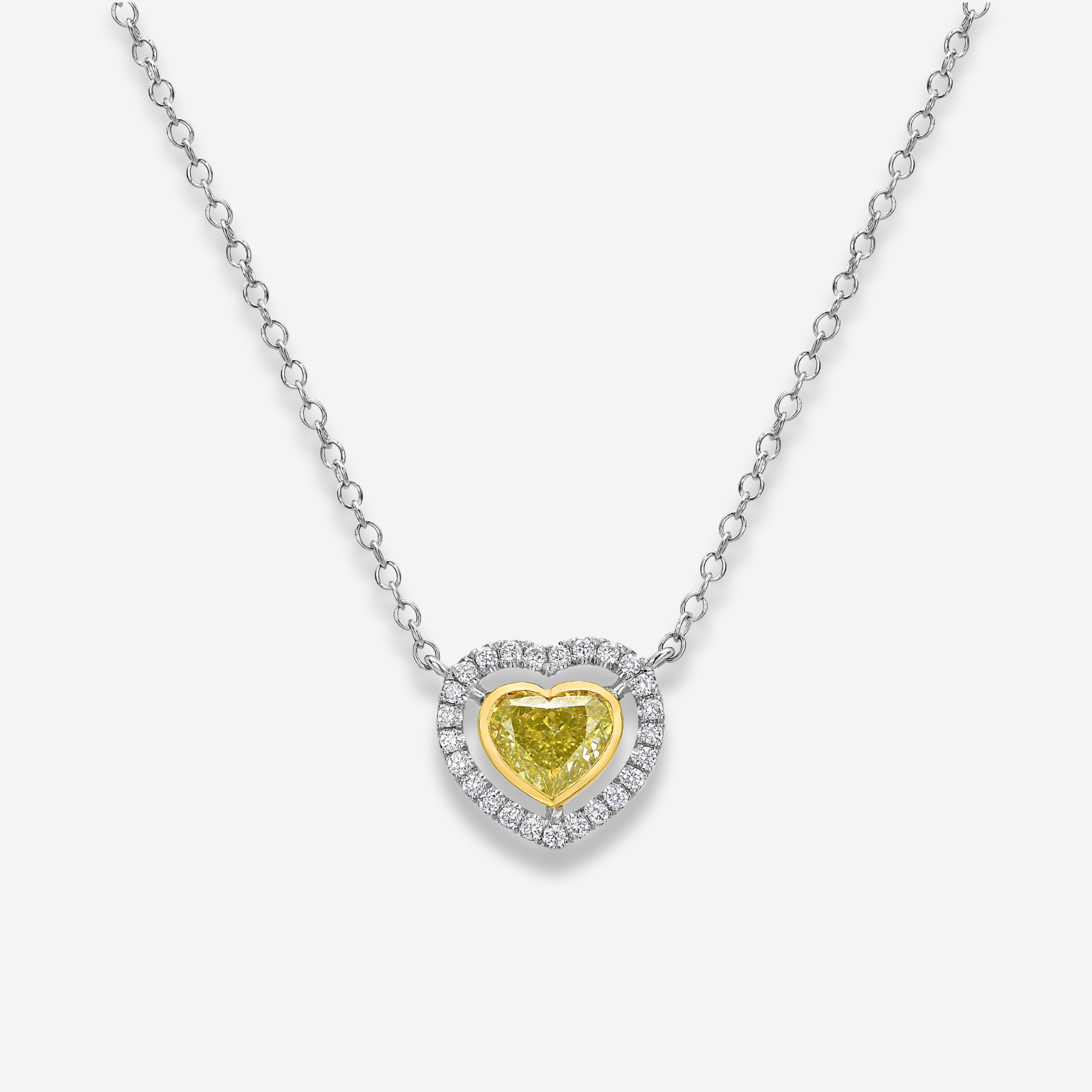 Neon Green Heart Diamond Pendant