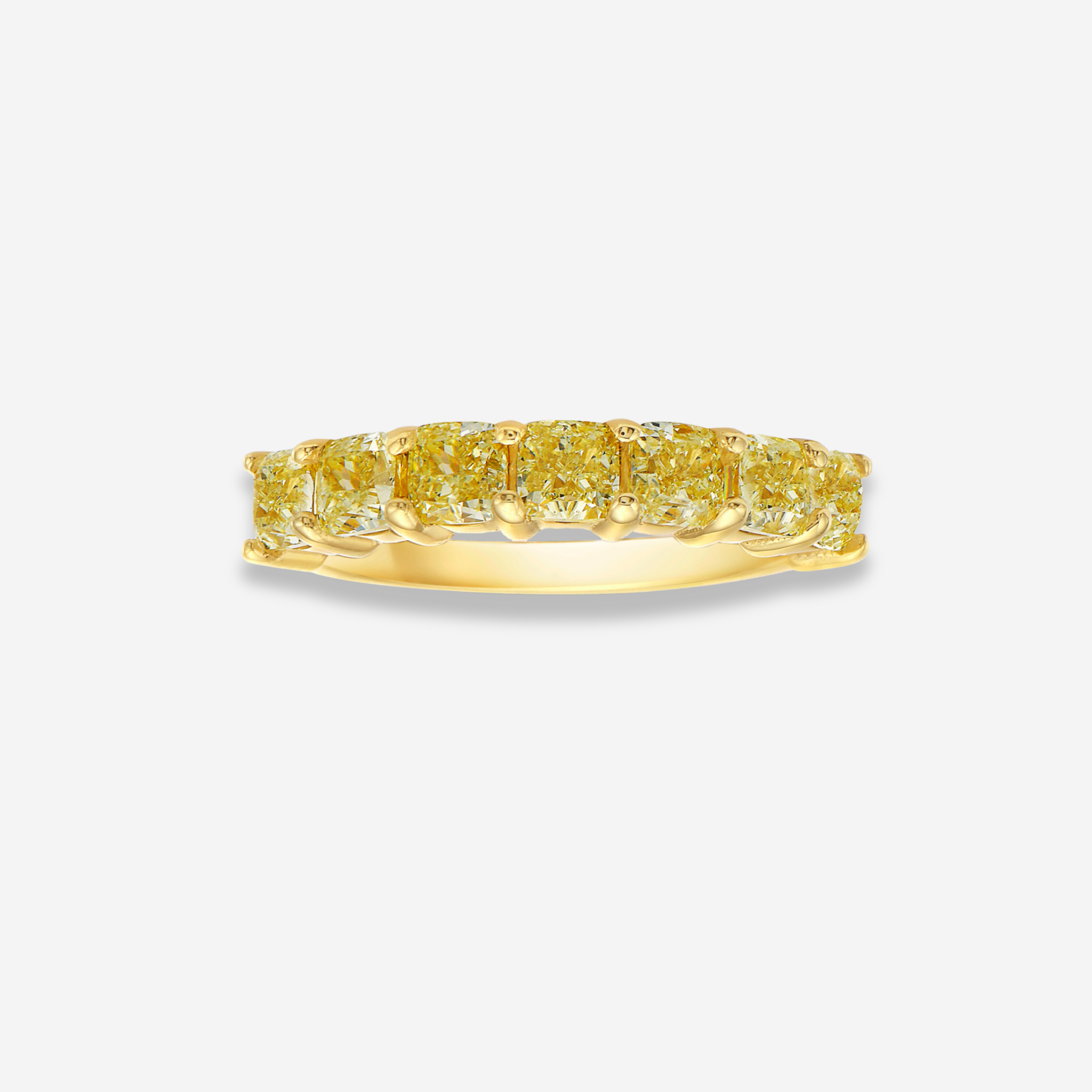 Fancy Yellow Radiant Half Eternity Diamond Band