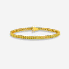 13.50ct Fancy Yellow Elongated Radiant Diamond Bracelet