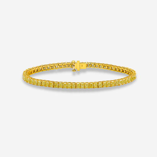 13.50ct Fancy Yellow Elongated Radiant Diamond Bracelet