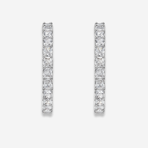 5.5 Carat White Radiant Diamond Hoops