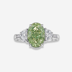 3.55ct Green Oval Diamond Ring