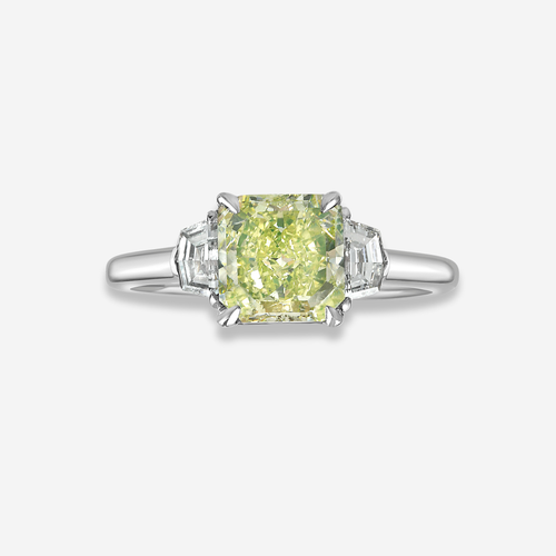 1.67ct Fancy Intense Yellow-Green Diamond Ring