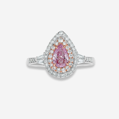Light Pink Pear Diamond Engagement Ring