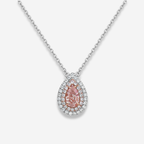 Light Pink Pear Diamond Pendant