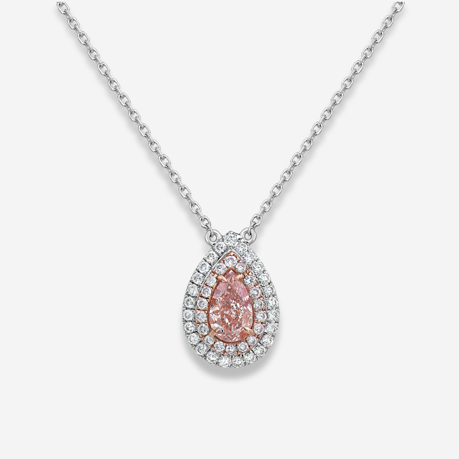 Light Pink Pear pendant — color diamond specialists Rare Colors by Namdar