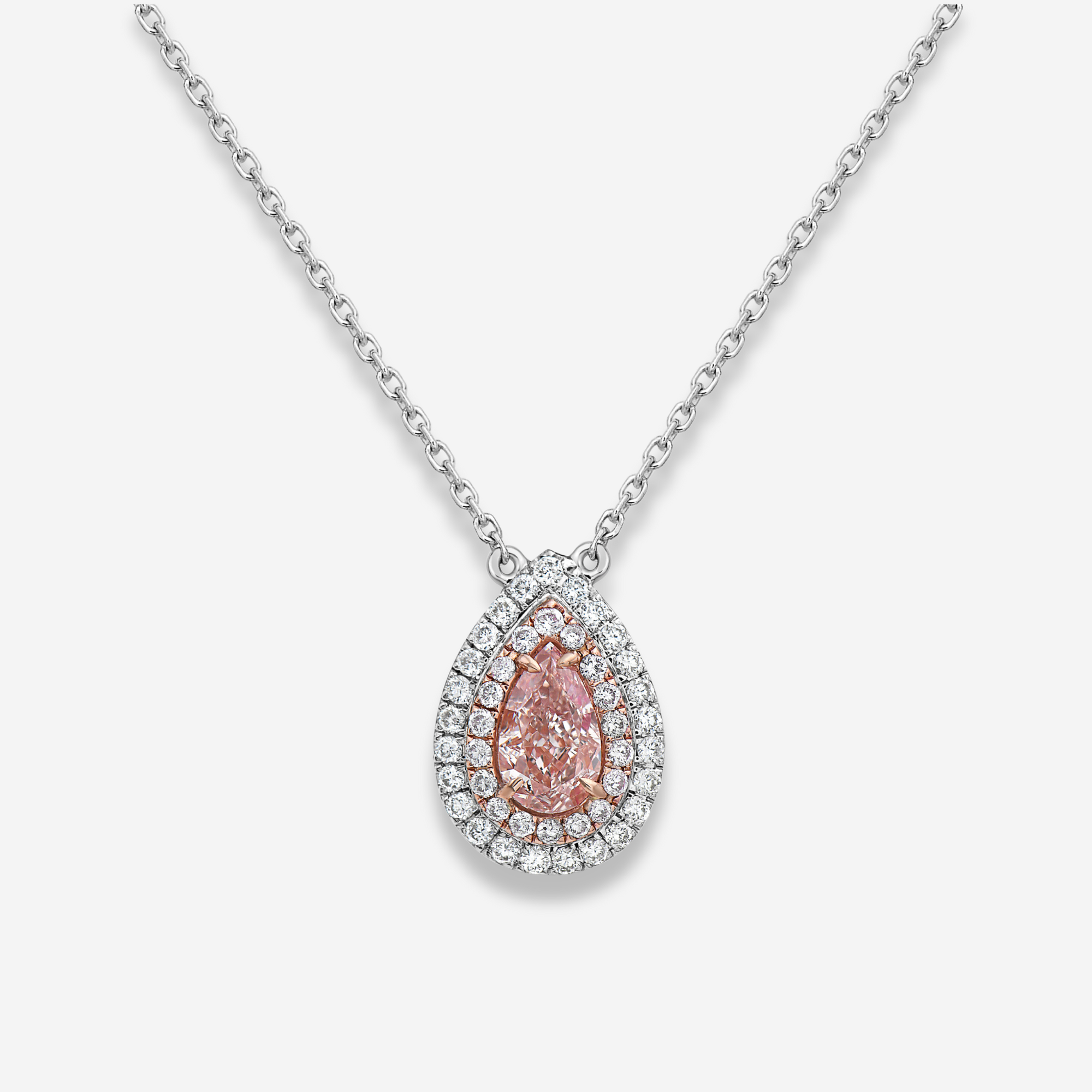 Light Pink Pear pendant — color diamond specialists Rare Colors by Namdar