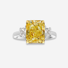4.01ct Fancy Intense Yellow Diamond Ring