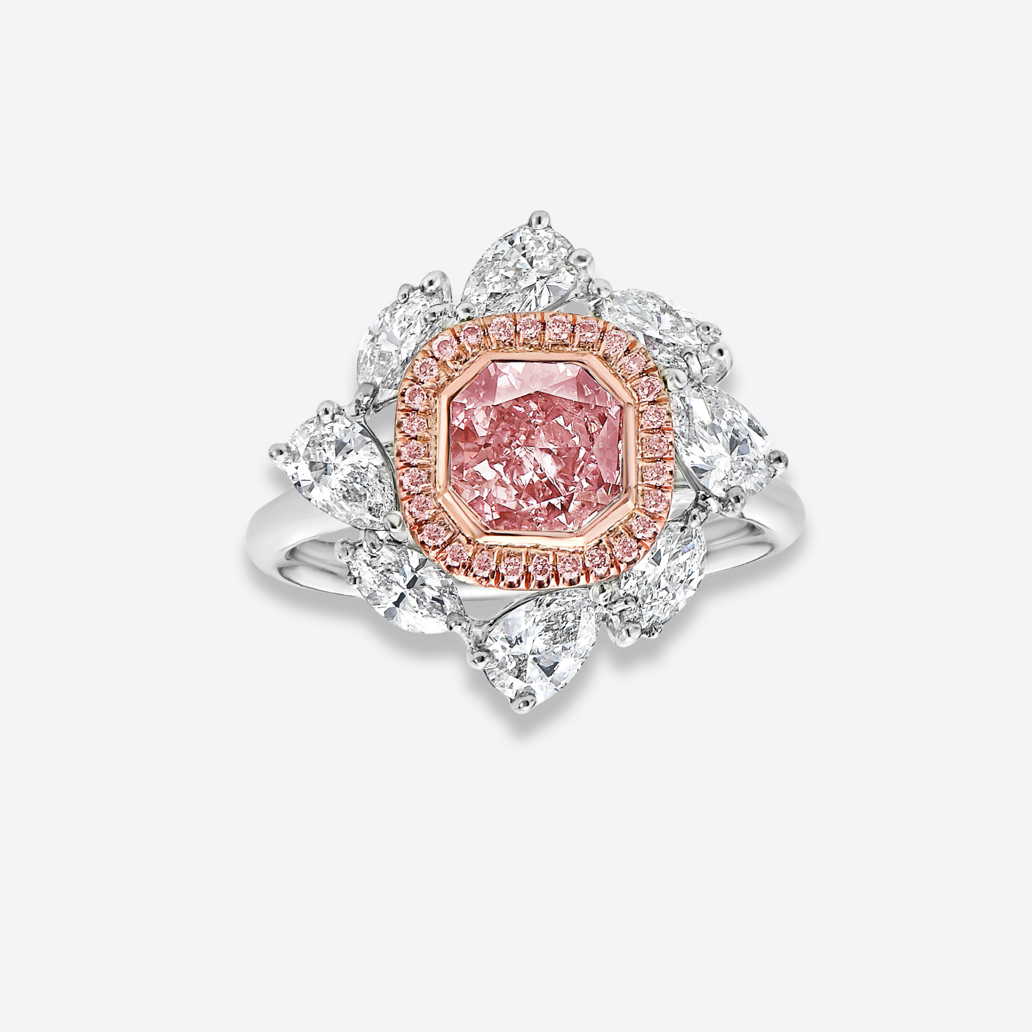 1.02ct Fancy Purple-Pink Radiant Diamond Ring