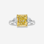 3ct Fancy Yellow Cushion Diamond Engagement Ring