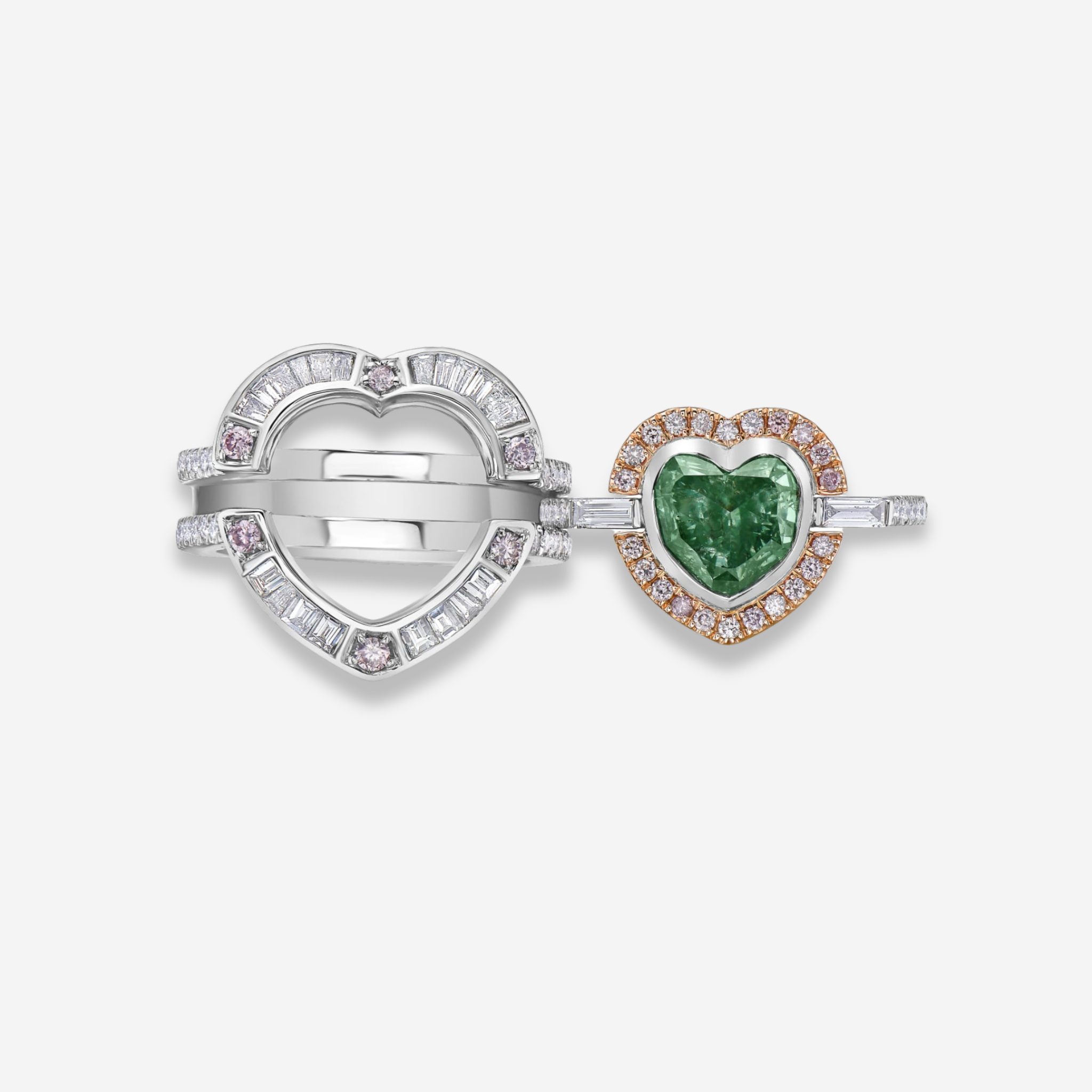 2ct Fancy Intense Green Heart Diamond Ring