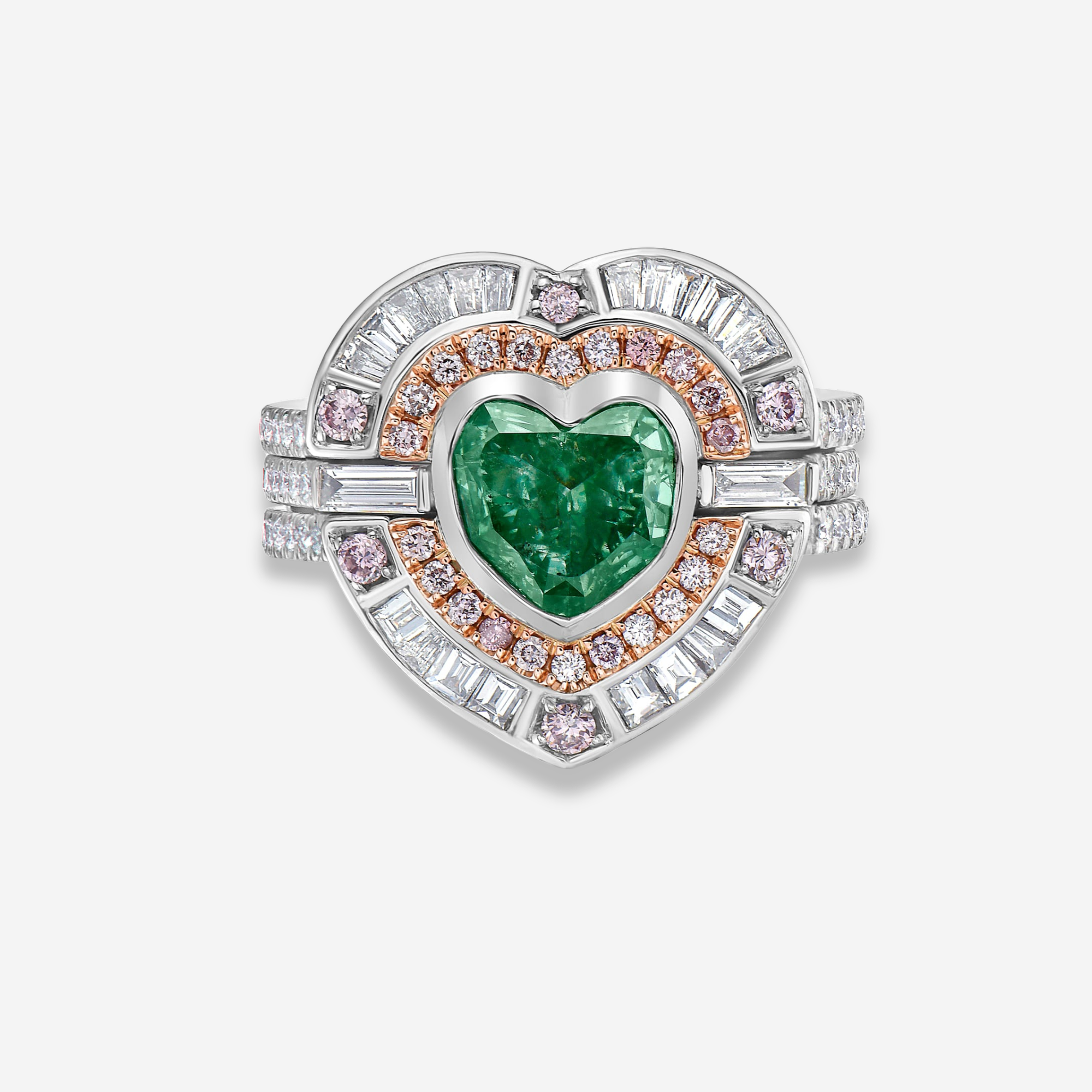 Rare Colors by Namdar 2ct Fancy Intense Green Heart diamond ring, New York City