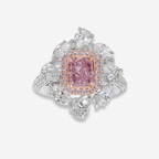 1ct Light Pink Radiant Diamond Ring