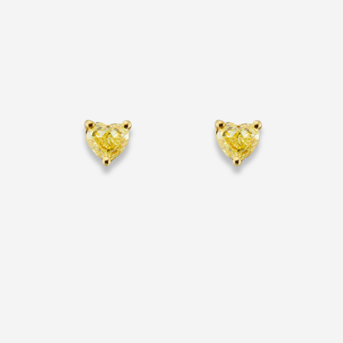 Yellow Heart Diamond Studs