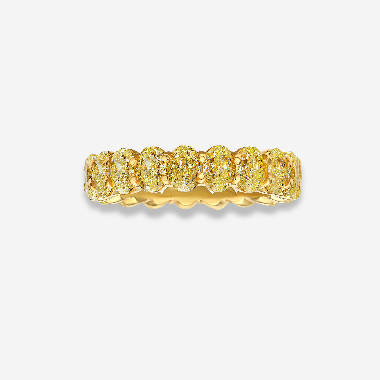Natural Fancy Yellow Oval diamond eternity band — Rare Colors by Namdar NYC