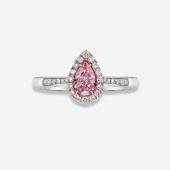 Half Carat Light Pink Pear Diamond Ring