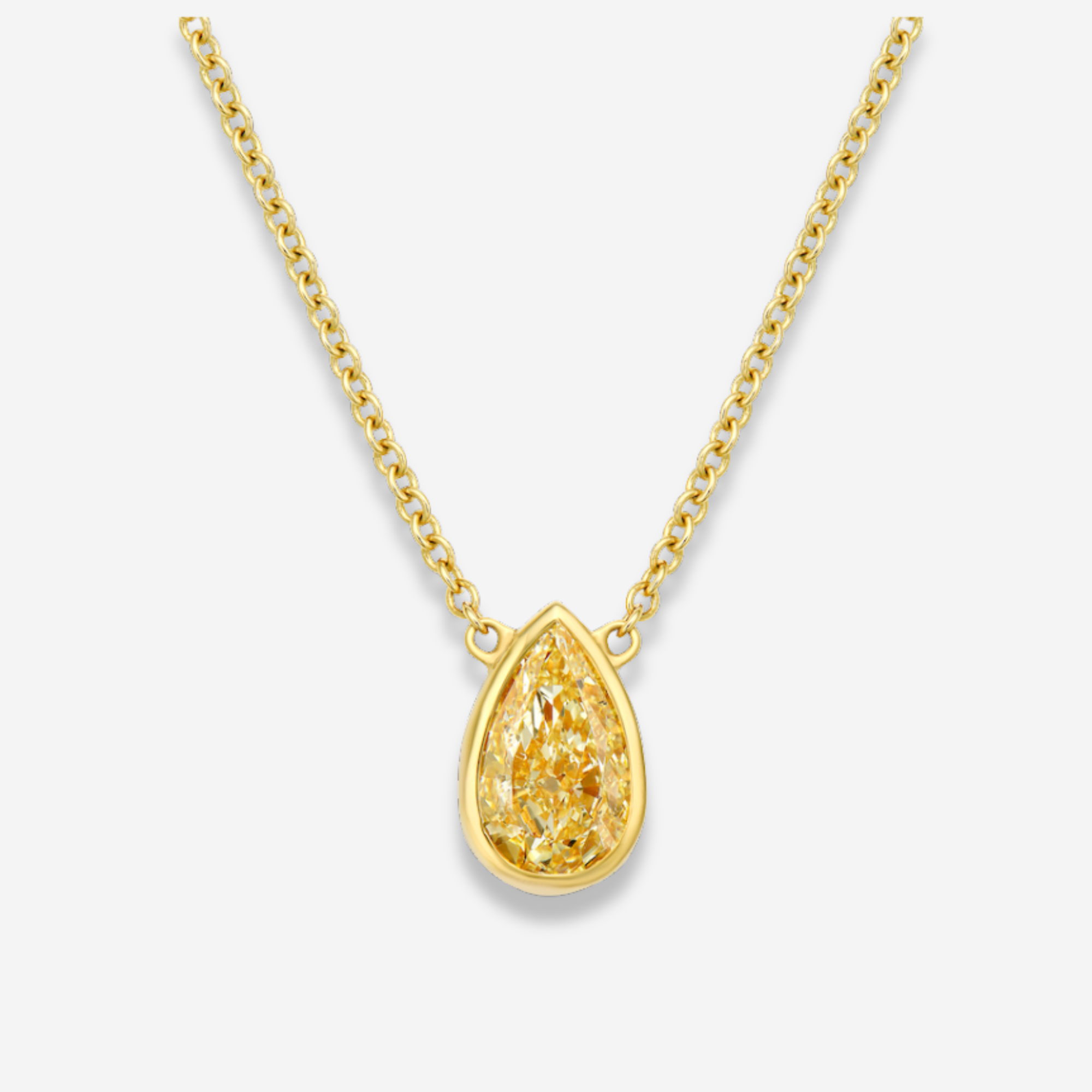 Light Yellow Diamond Bezel Pendant