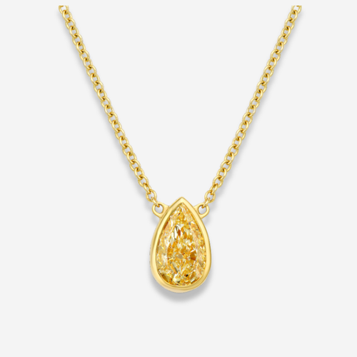 Light Yellow Diamond Bezel Pendant