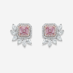 4.10ct Pink Cushion Diamond Earrings