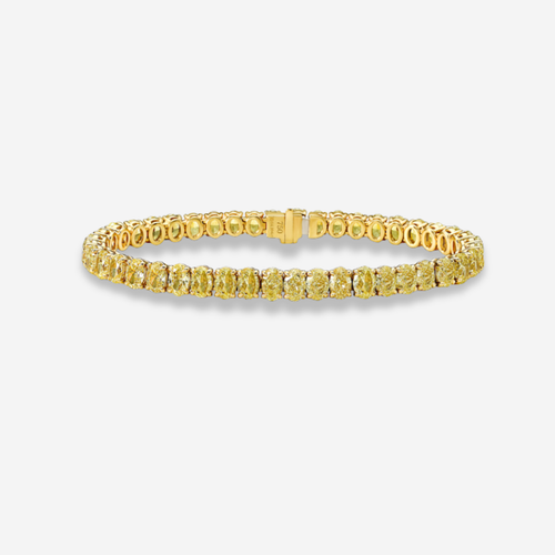 15.00ct Fancy Yellow Oval Diamond Bracelet