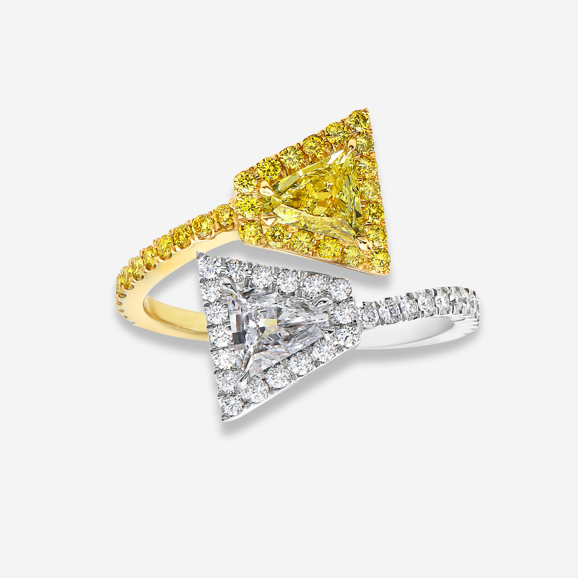 1.20ct Yellow Trillion diamond ring, handcrafted by Rare Colors by Namdar