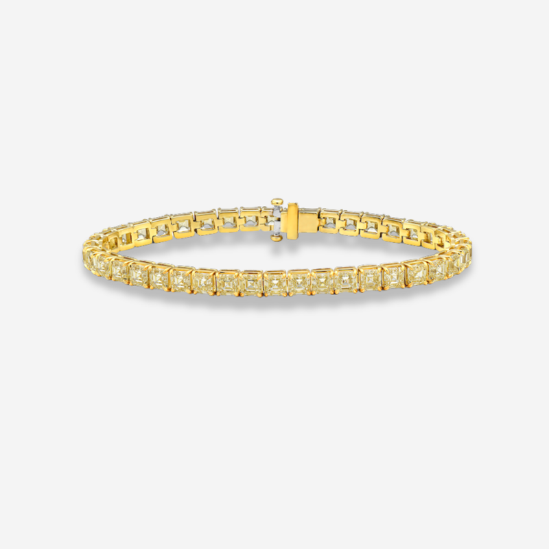 17 Carat Fancy Yellow Asscher Diamond Bracelet