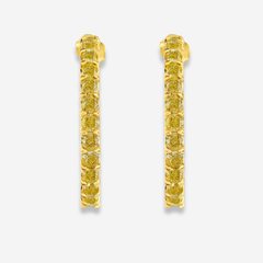 8.03ct Fancy Yellow Cushion Hoop Earrings