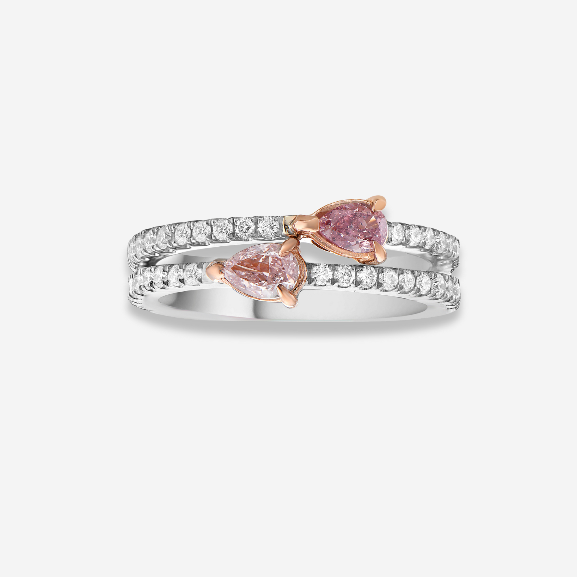 Fancy Pink Pear diamond ring by Rare Colors by Namdar, New York City