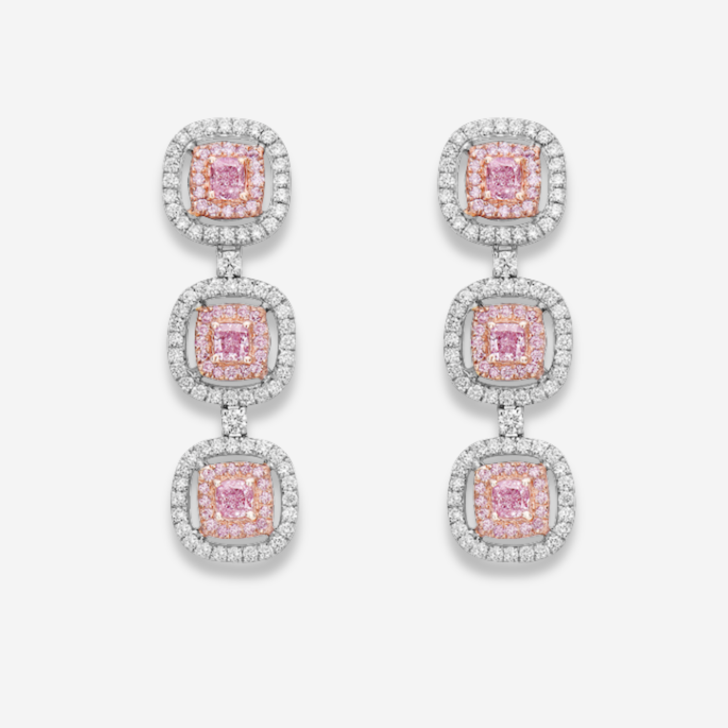 2.5ct Pink Diamond Drop Earrings