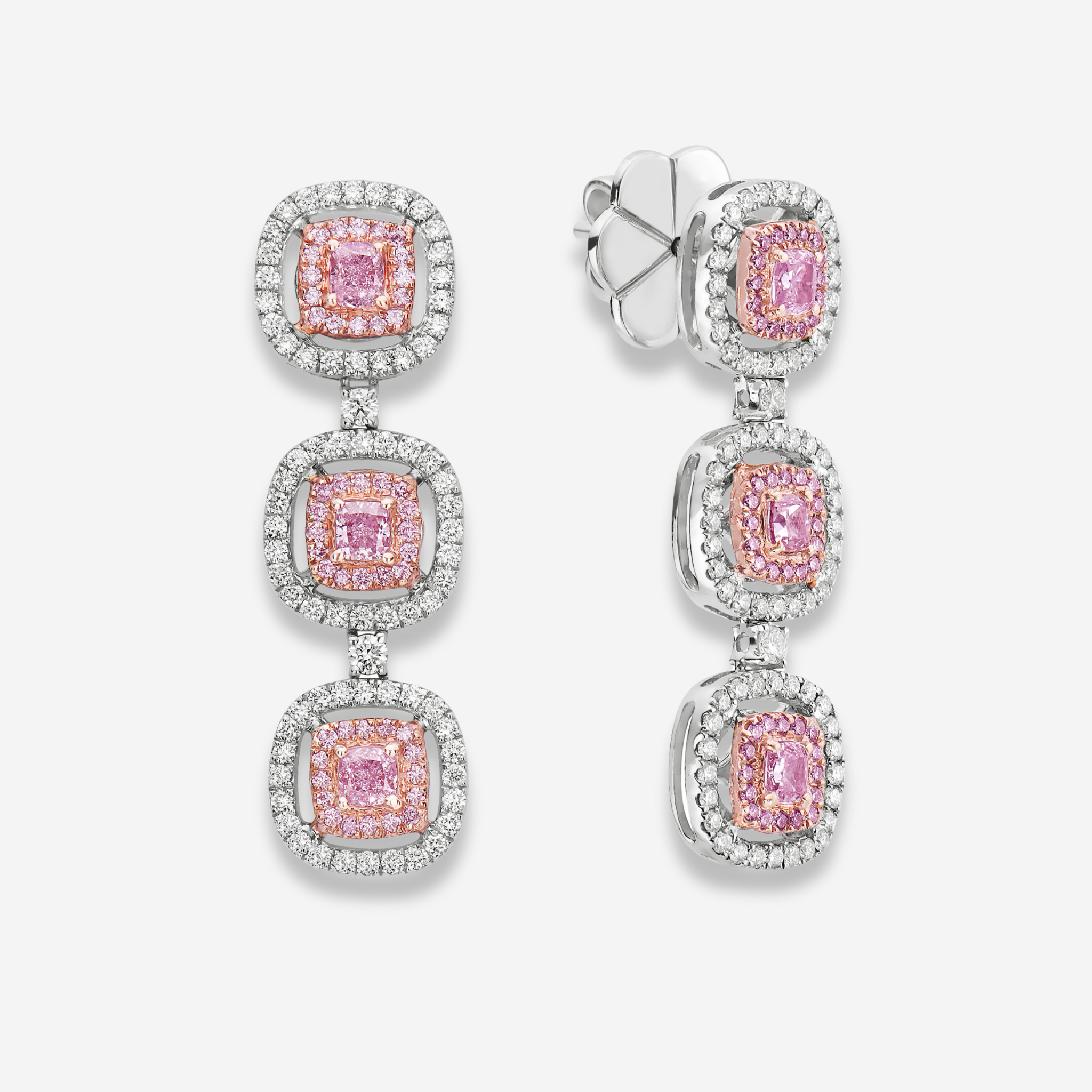 2.5ct Pink Diamond Drop Earrings