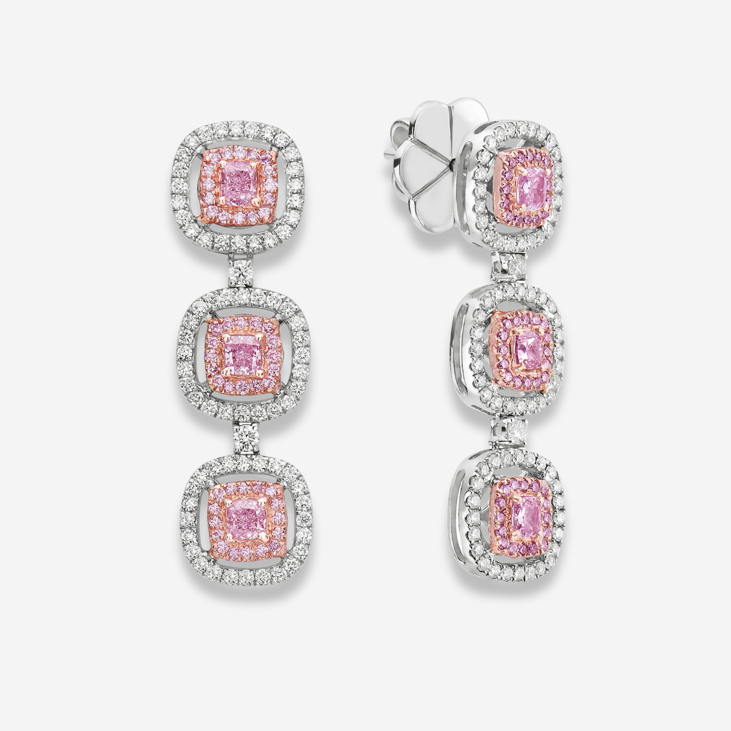 2.5ct Pink Diamond Drop Earrings