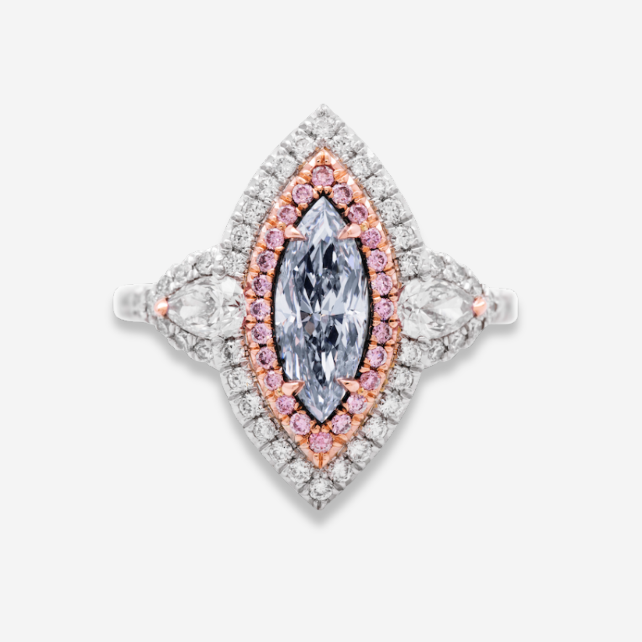 1ct Light Blue Marquise Diamond Ring