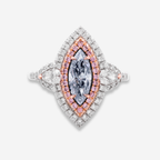 1ct Light Blue Marquise Diamond Ring