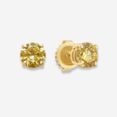 1.63ct Fancy Intense Yellow Round Diamond Studs