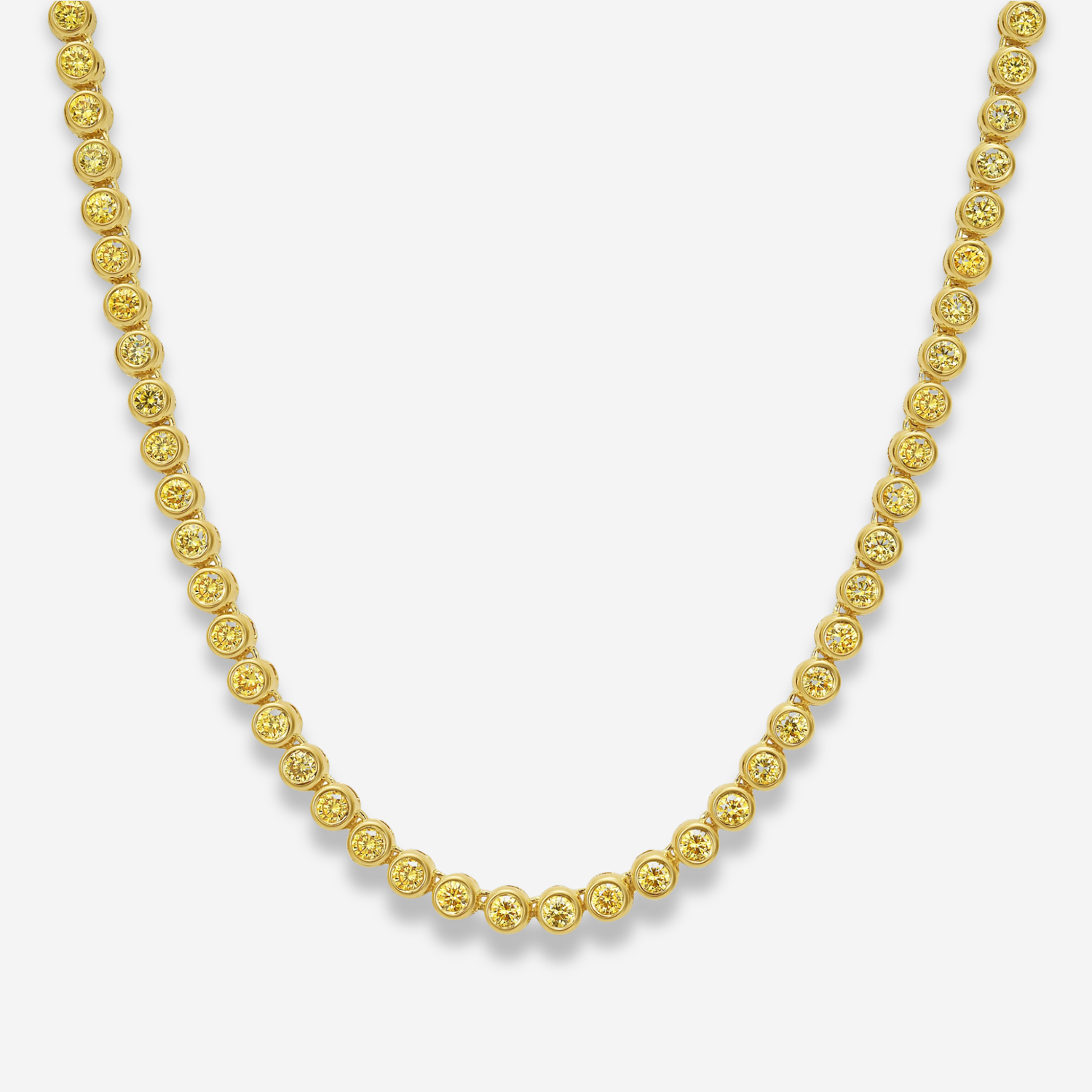 Intense Yellow Round diamond necklace, handcrafted by Rare Colors by Namdar