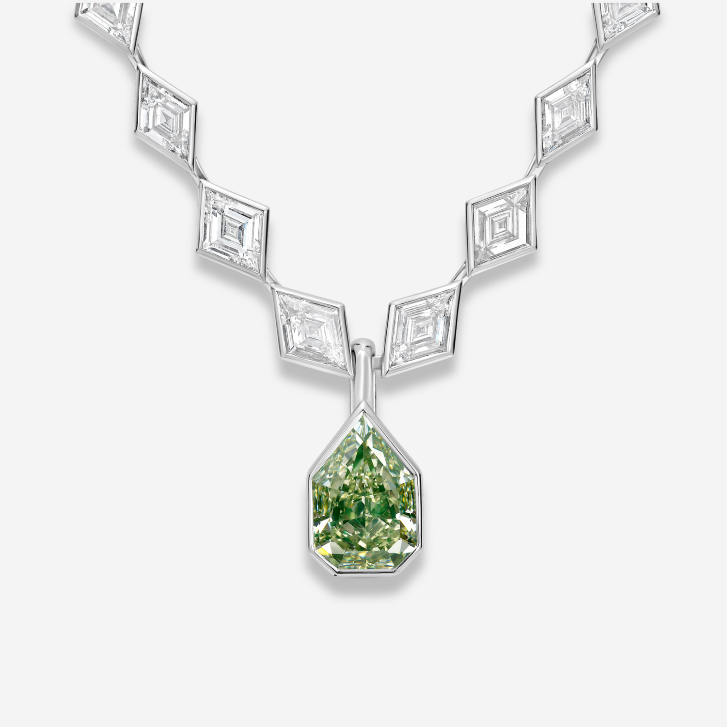 Green necklace — color diamond specialists Rare Colors by Namdar