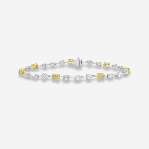 Mixed Yellow and White Diamond Bracelet