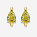 Yellow Pear Diamond Huggie Earrings