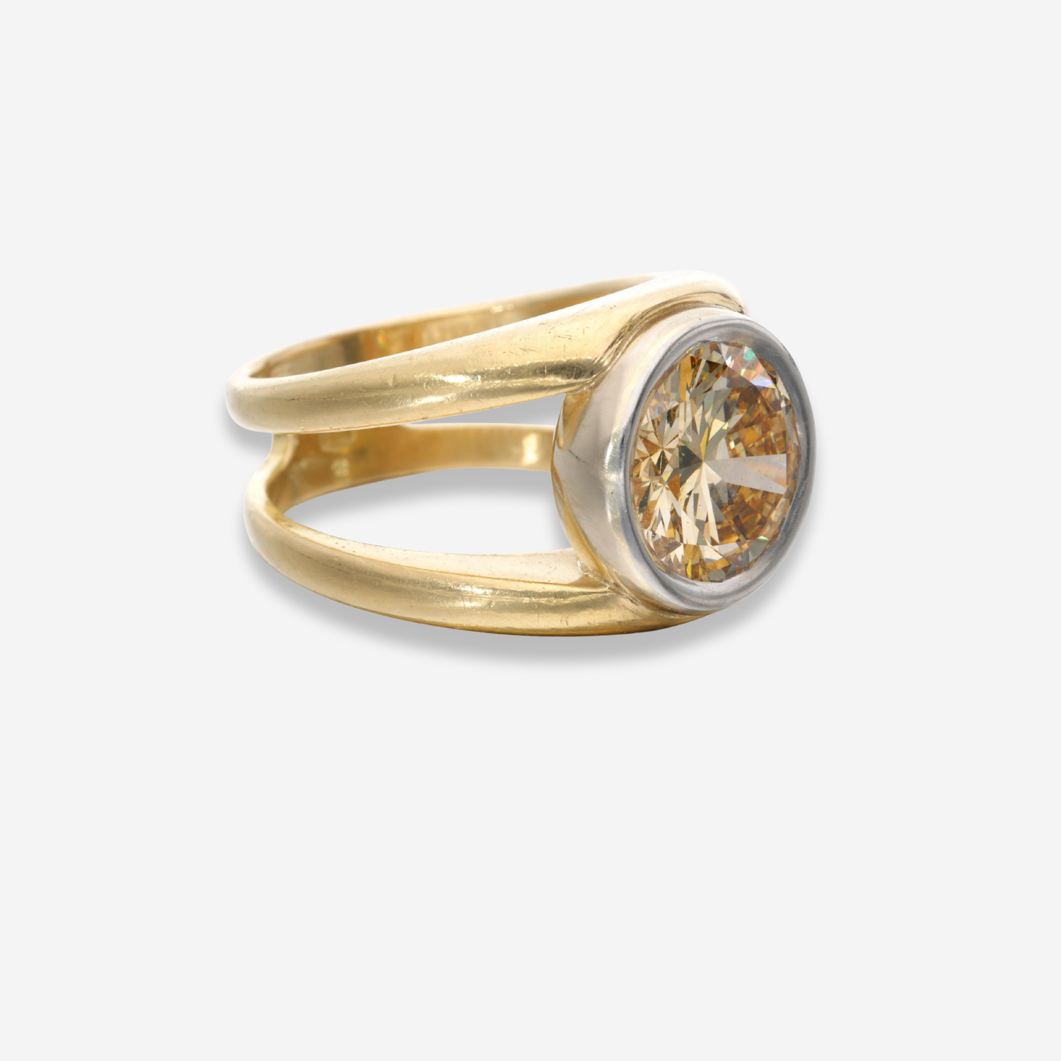4ct Champagne Round diamond ring by Rare Colors by Namdar, New York City