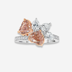 Fancy Brown Pink Heart Diamond Ring