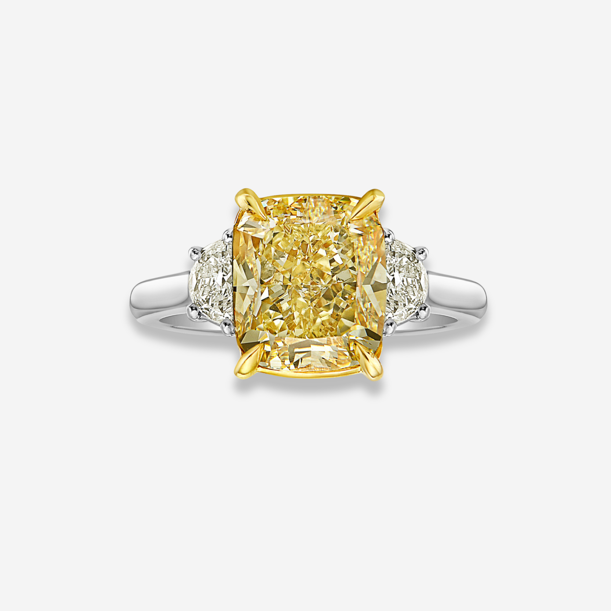 Rare Colors by Namdar 3ct Fancy Light Yellow Cushion diamond engagement ring, New York City