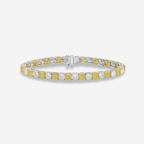 11ct Alternating Yellow and Colorless Diamond Tennis Bracelet