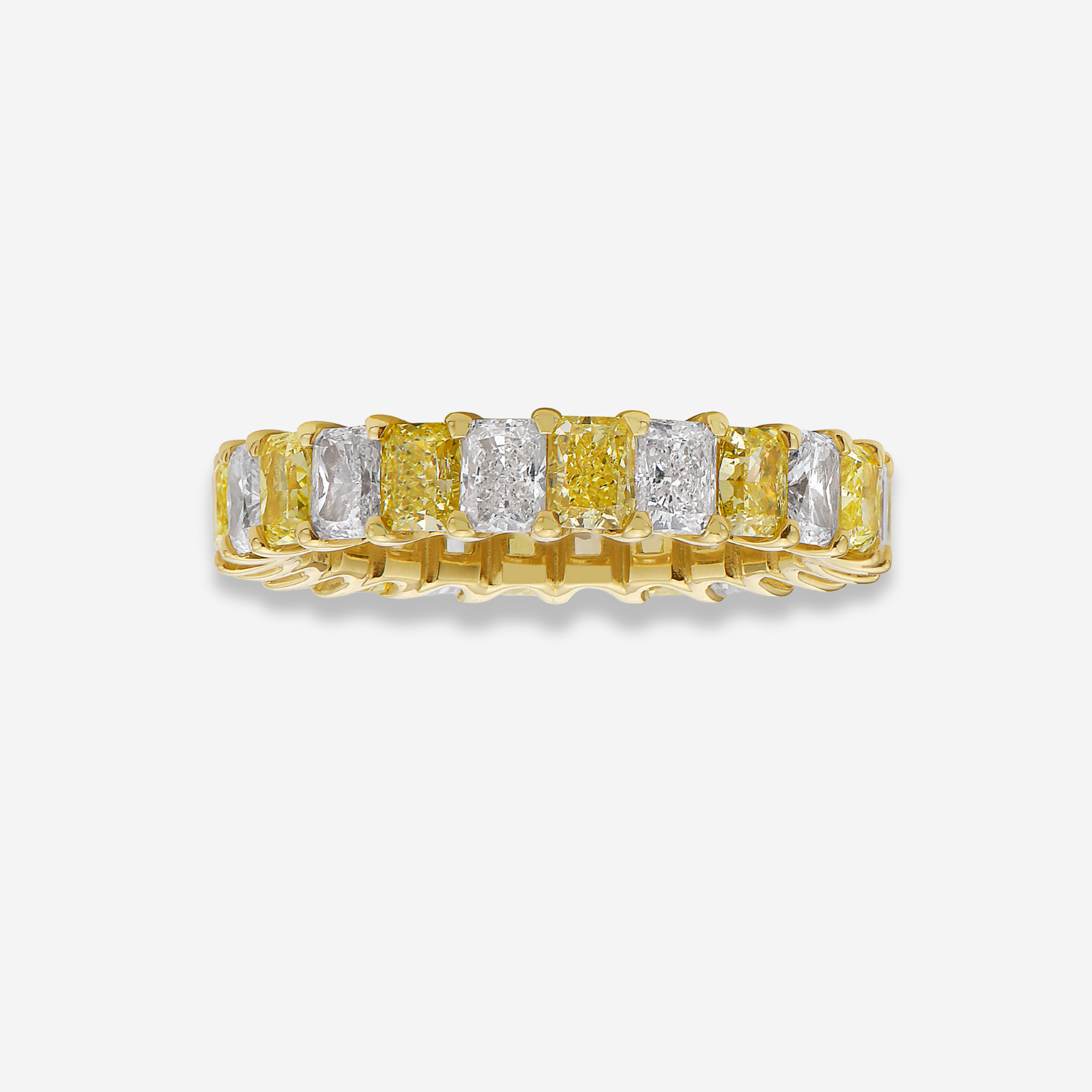 Natural Fancy Yellow Radiant diamond eternity band — Rare Colors by Namdar NYC