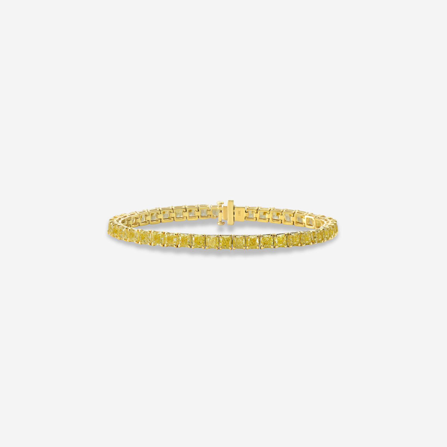 37.34ct Cushion Yellow Diamond Tennis Bracelet