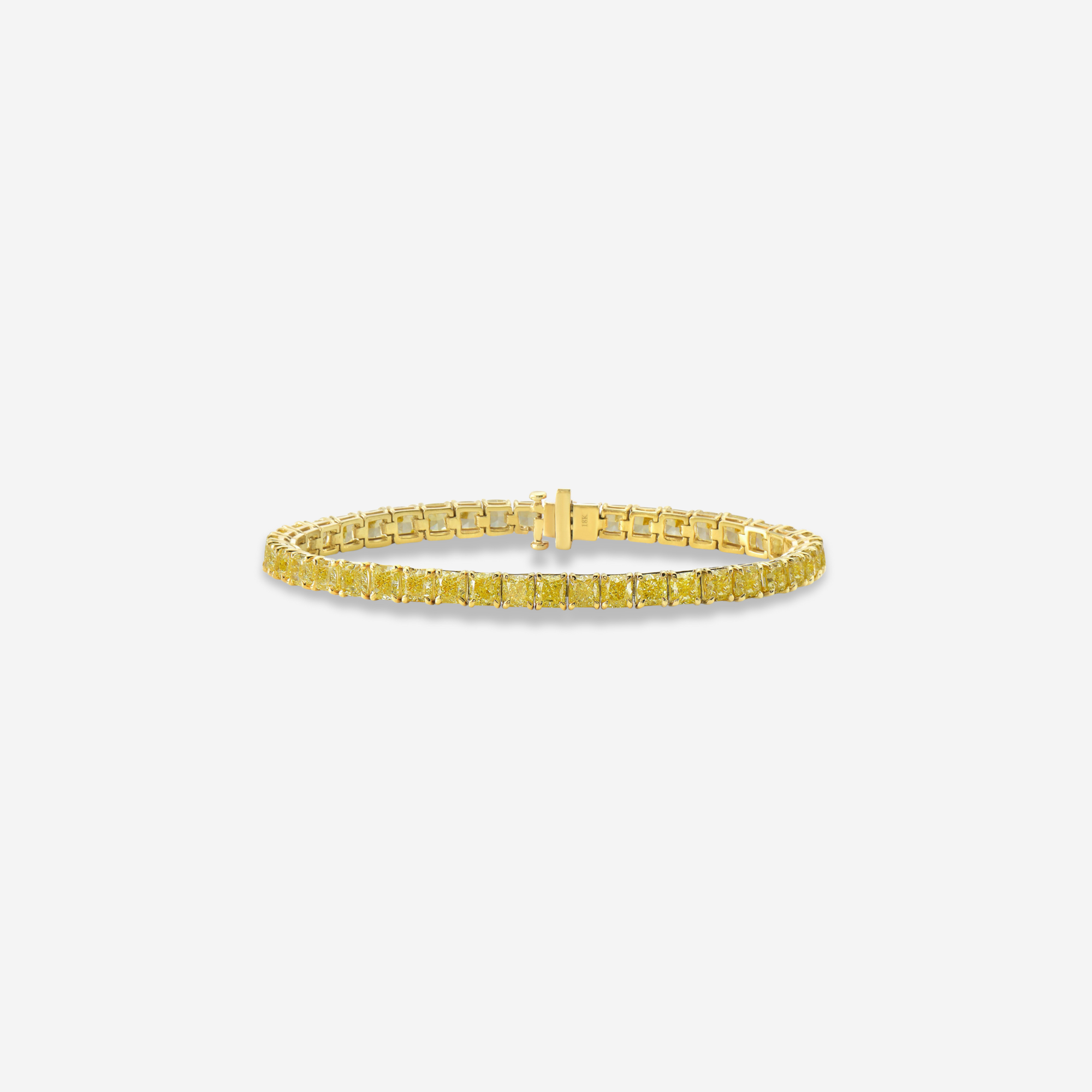 37.34ct Cushion Yellow Diamond Tennis Bracelet