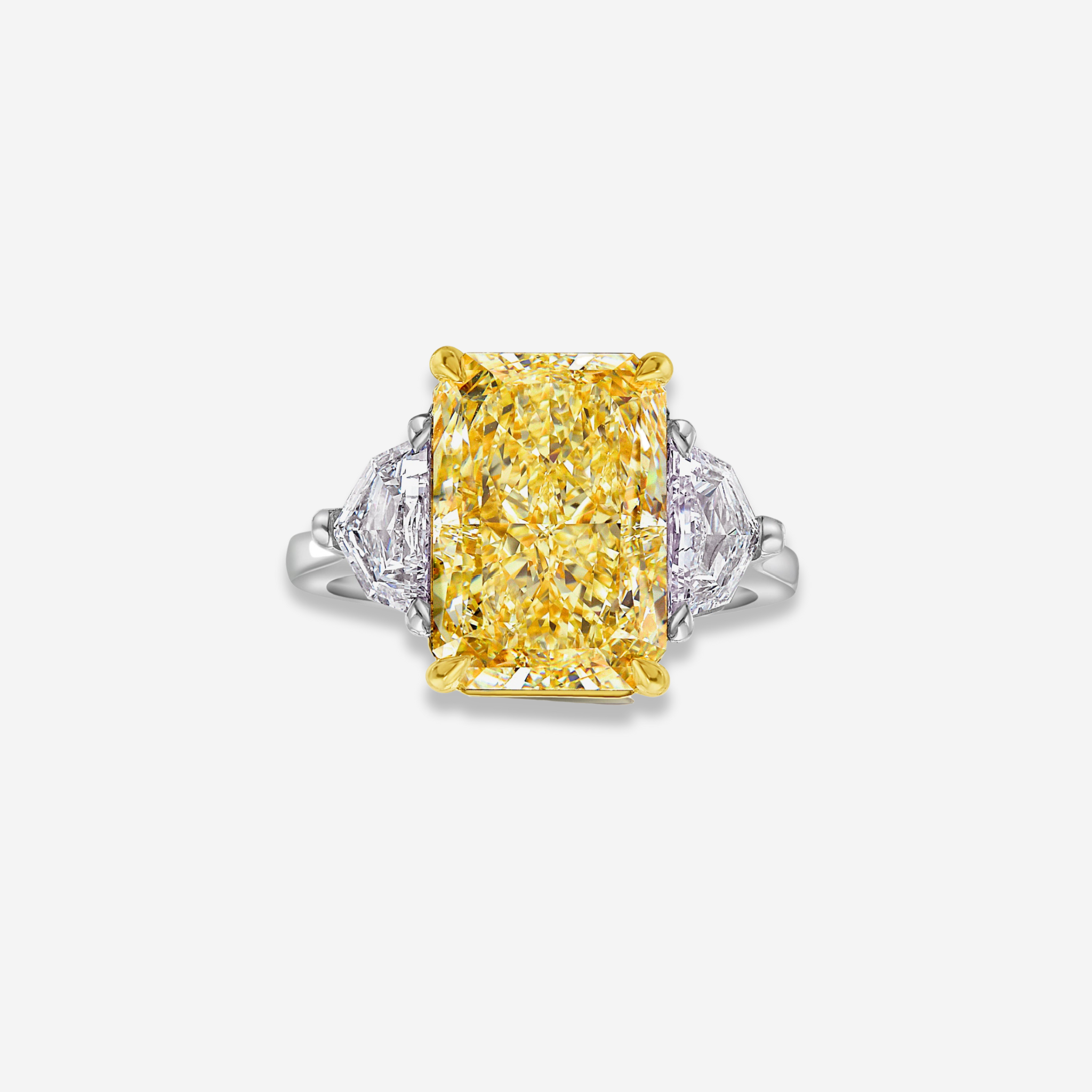 6 Carat Radiant Yellow Diamond Engagement Ring