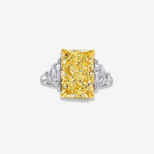 6 Carat Radiant Yellow Diamond Engagement Ring