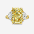 8ct Flawless Elongated Radiant Yellow Diamond Engagement Ring