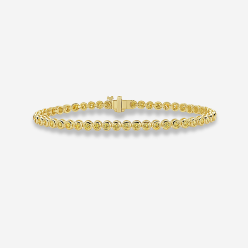 2.5ct Bezel Set Yellow Round Diamond Bracelet